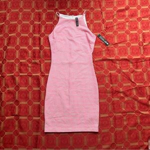 NWT Design Lab Hot Pink Gingham Mini Dress Valentine's Day